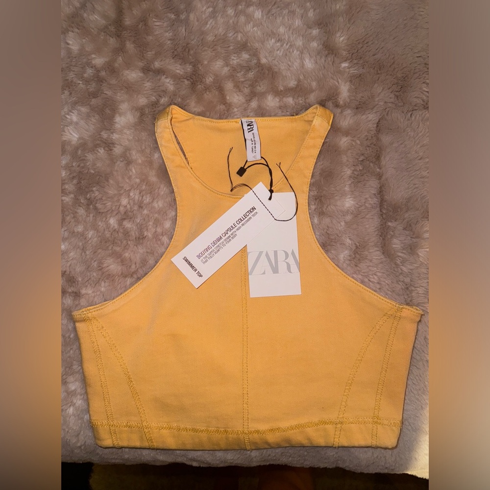 Zara denim crop top!